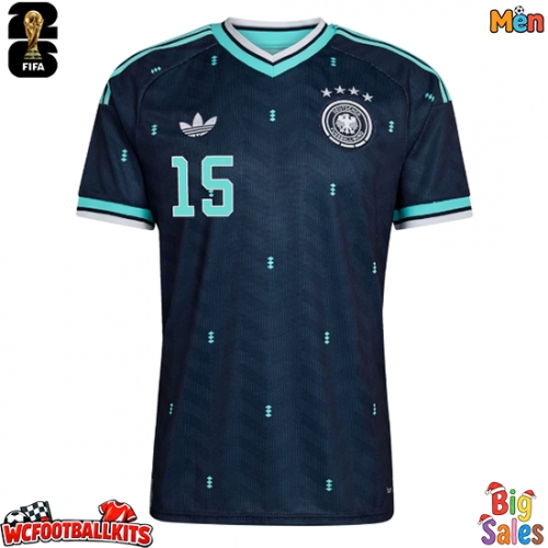 Germany Nico Schlotterbeck #15 Replica Away Stadium Shirt World Cup 2026 Short Sleeve